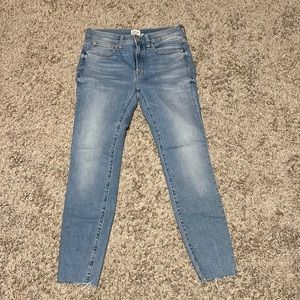 J.Crew 9” Toothpick Light Wash Jeans
